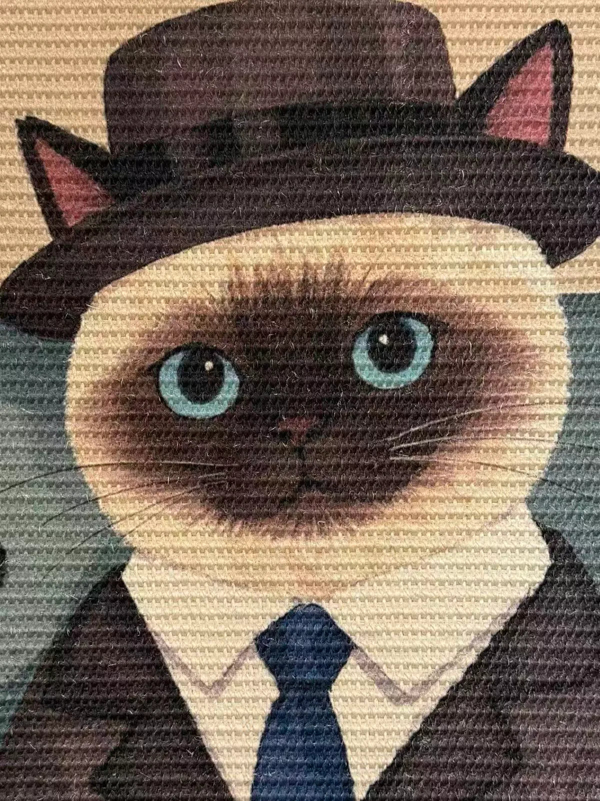 Close-up of the real textured portrait scratching surface